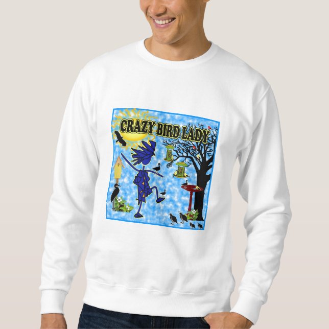 Sweatshirt Madame folle Design d'oiseau (Devant)
