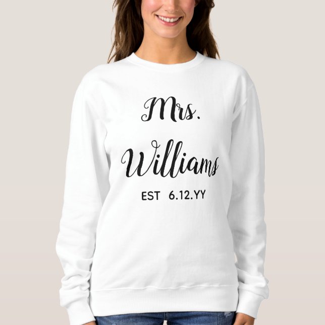 Sweatshirt Madame personnalisée Mme Votre Date Cadeau pour la (Devant)