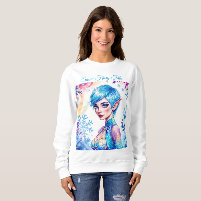 Sweatshirt Magic elf neige forêt gelée conte de fées (Devant entier)