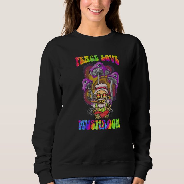 Sweatshirt Magic Psilocybin Mushrooms Tie Dye  Hippie Love Mu (Devant)
