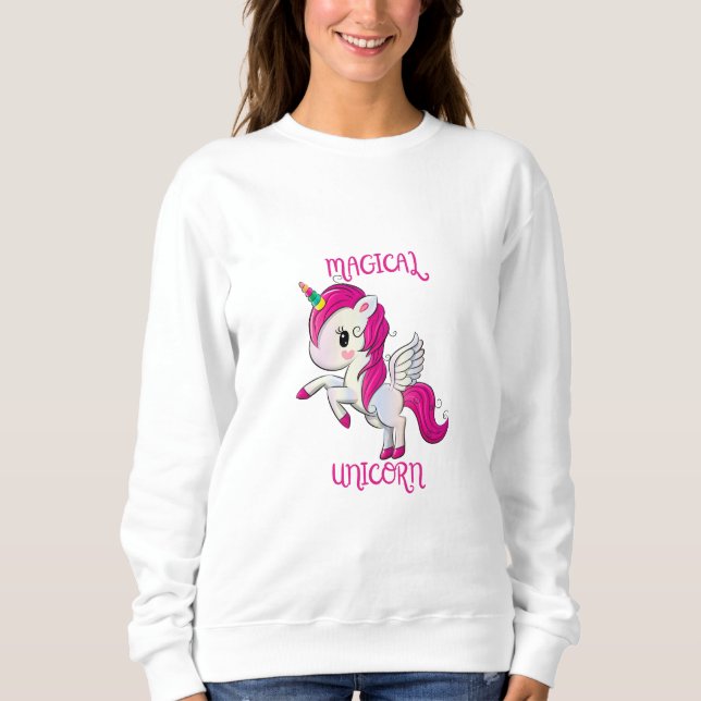 Sweatshirt Magic Unicorn Lover Fan Club (Devant)