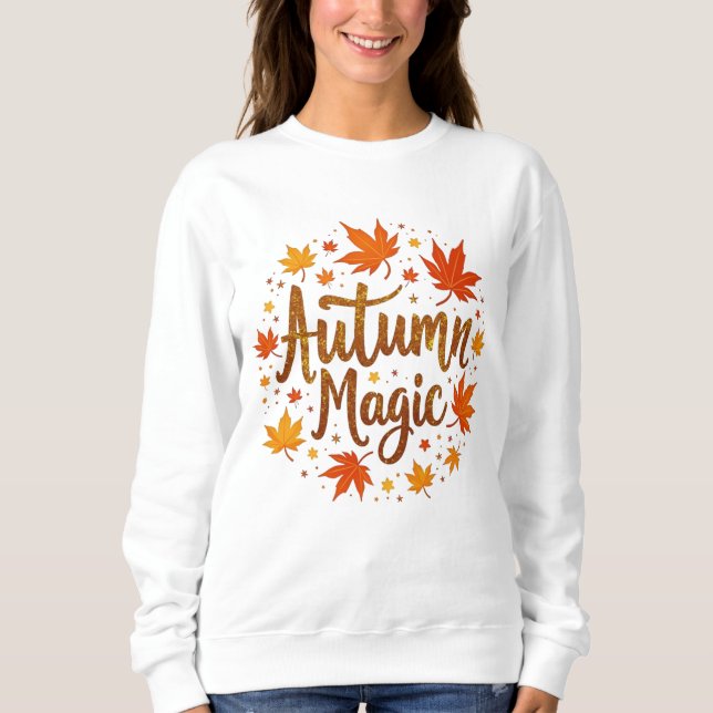 Sweatshirt Magie d'Automne Paillettes Brillant  (Devant)