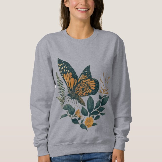 Sweatshirt Magie des papillons : Portez vos ailes de la trans (Devant)