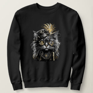 Sweatshirt Magnifique chat steampunk 