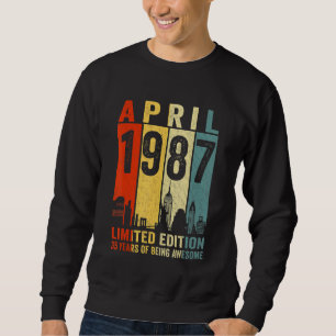 Sweatshirt Magnifique depuis avril 1987 35e anniversaire Vint