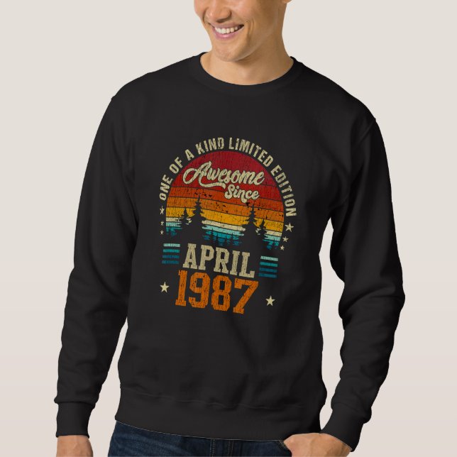Sweatshirt Magnifique depuis avril 1987 Vintage 35ème anniver (Devant)