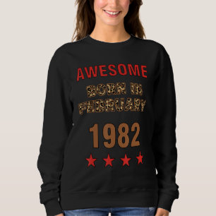 Sweatshirt Magnifique depuis février 1982 Empreinte de léopar