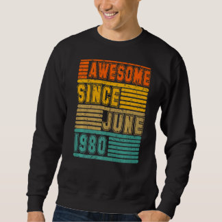 Sweatshirt Magnifique Depuis Juin 1980 Vintage 42ème Hommes E