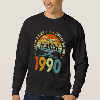 Sweatshirt Magnifique depuis mars 1990 Vintage 32e anniversai