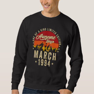 Sweatshirt Magnifique depuis mars 1994 Vintage 28e anniversai
