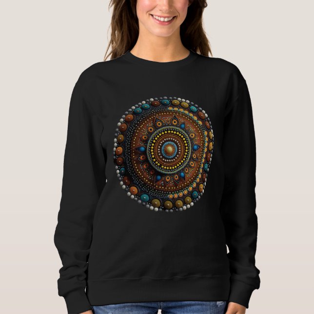 Sweatshirt Magnifique Mandala à Points Géométriques (Devant)