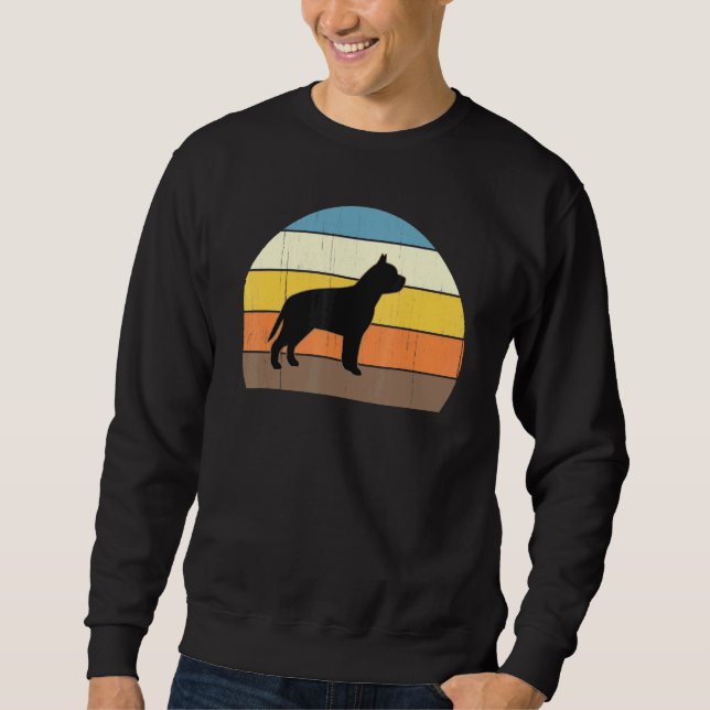 Sweatshirt Magnifiques Pit Bulls Coucher de Soleil Rétro - Su (Devant)