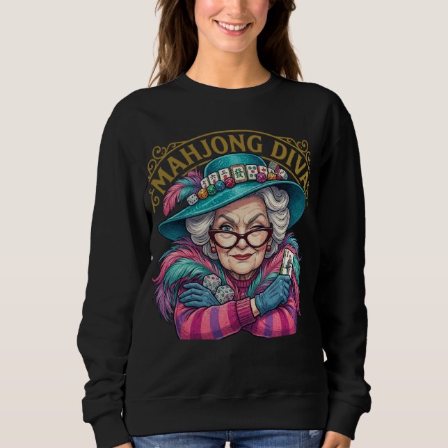 Sweatshirt Mahjong Diva Funny Women's (Devant)