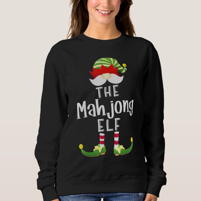 Sweatshirt Mahjong Elf Group Noël Pajama Party (Devant)