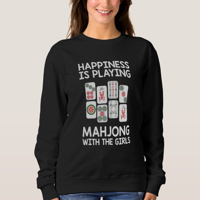 Sweatshirt Mahjong Happiness Joue Mahjong Avec La Fille (Devant)