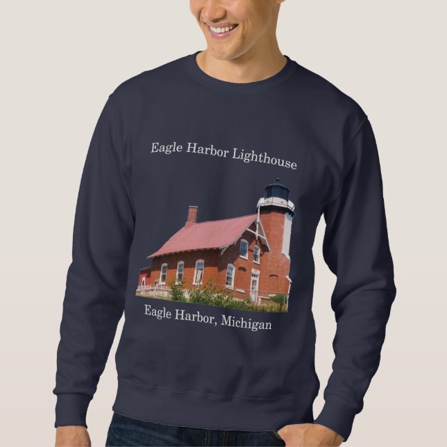 Sweatshirt maillot sombre du phare d'Eagle Harbor (Devant)