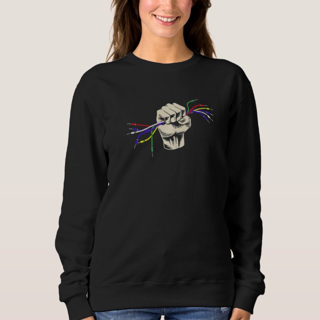 Sweatshirt Main avec câbles musicien électronique câble audio (Devant)