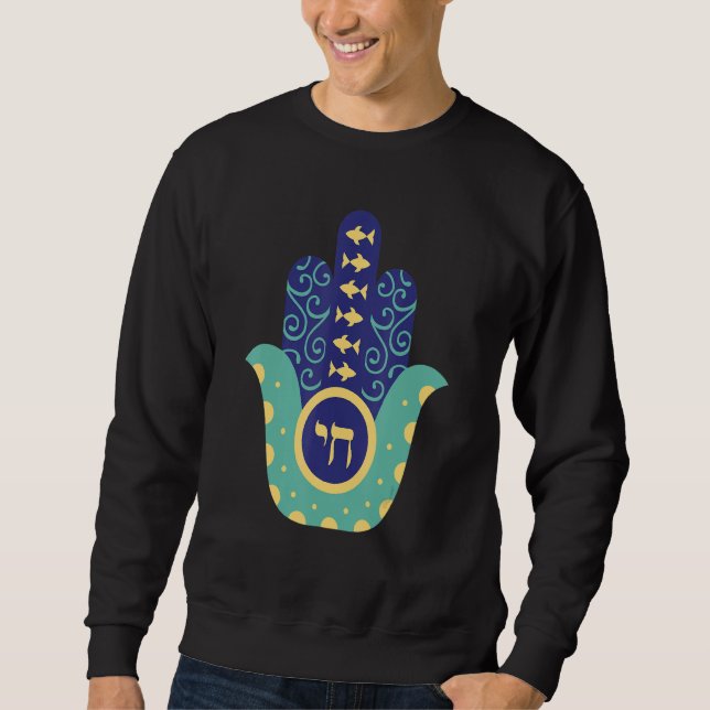 Sweatshirt Main de Hamsa Arabic Hindouisme Protéger Fatima Fo (Devant)