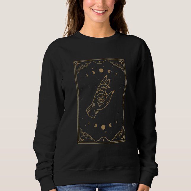 Sweatshirt Main De L'Œil   Esthétique De Carte De Tarot Sorci (Devant)