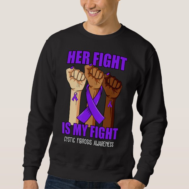 Sweatshirt Main Son combat est mon combat contre la mucovisci (Devant)