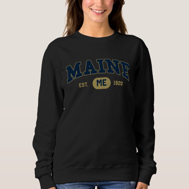 Sweatshirt Maine Classic Collegiate Varsity Style COZY Maine (Devant)