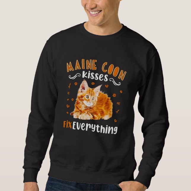 Sweatshirt Maine Coon Kisses Réparez Tout, Maine Maine Coon  (Devant)