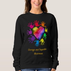 Sweatshirt Mains De Sensibilisation Au Courage Et À L'Inspira