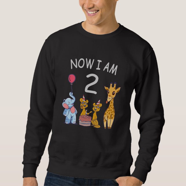 Sweatshirt Maintenant, j'ai 2 ans 2e anniversaire au Zoo (Devant)