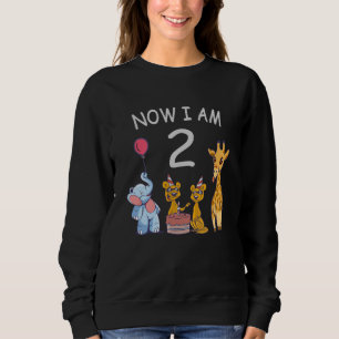 Sweatshirt Maintenant j'ai 2 ans 2ème anniversaire au zoo sue