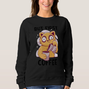Sweatshirt Mais Premier Coffee Cat Boire Coffee Cats Owne