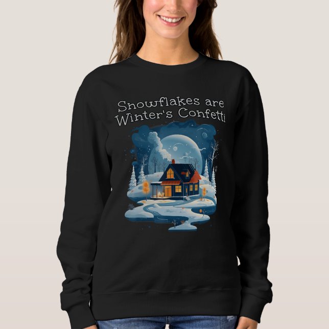Sweatshirt Maison cool en saison de neige Confetti (Devant)