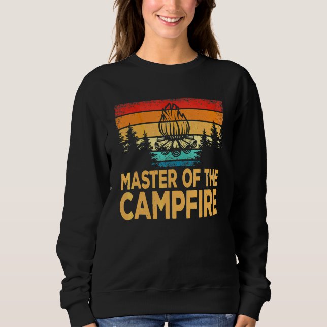 Sweatshirt Maître de feu de camp de camping amateur de nature (Devant)