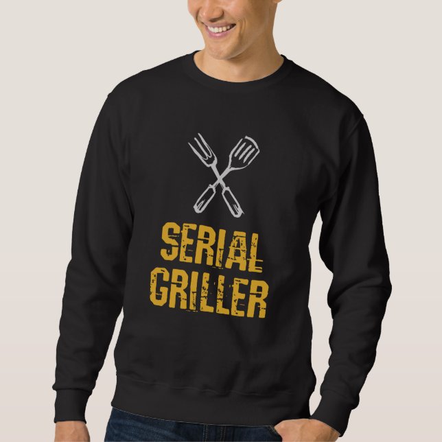 Sweatshirt Maître de grill Grill BBQ ustensiles de grillade (Devant)