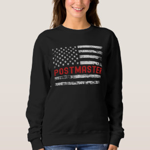 Sweatshirt Maître de poste Drapeau États-Unis Profession Titr