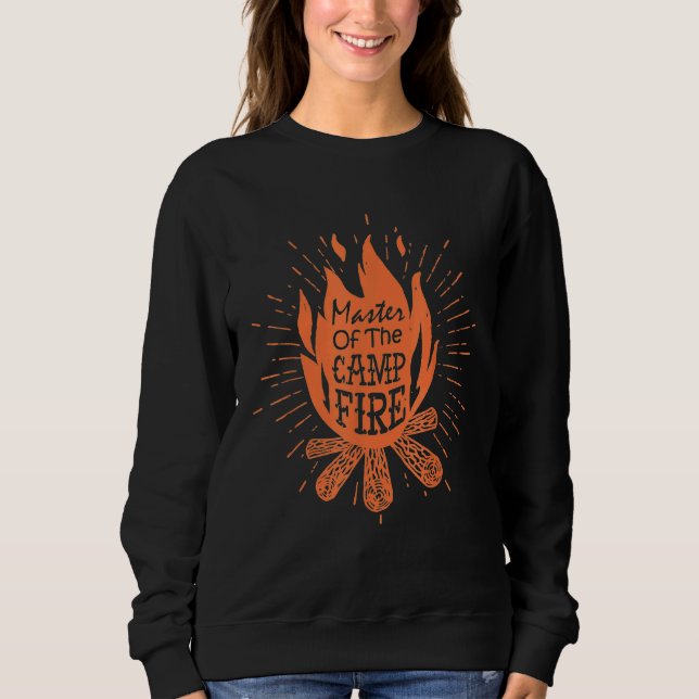 Sweatshirt Maître du feu de camp   Camping       (Devant)
