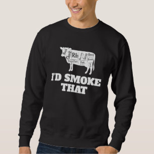 Sweatshirt Maître Grill Chef Roi Je Fumerais Ça