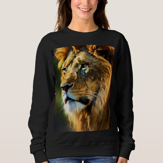 Sweatshirt Majestic Lion Drawing T-Shirt | Hand-Drawn Wild An (Devant)