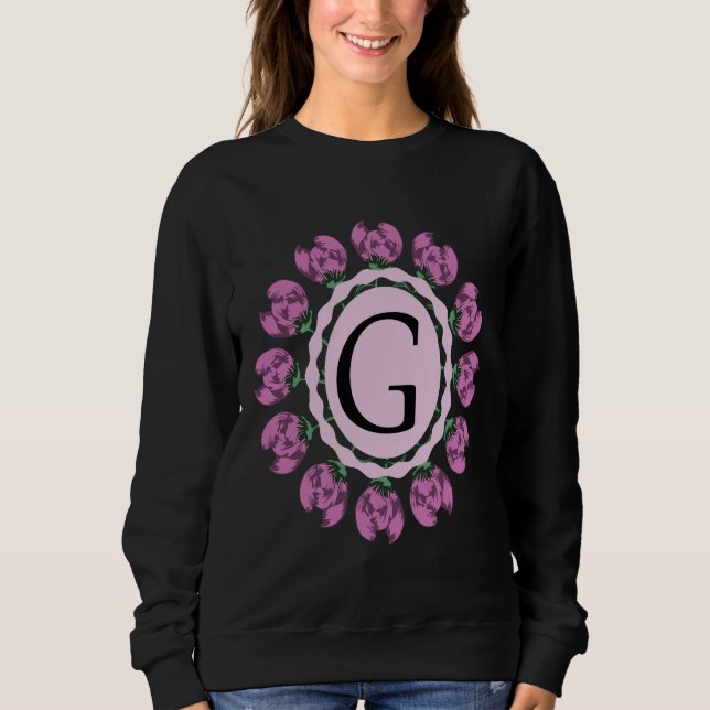 Sweatshirt Majuscule G monogramme floral (Devant)