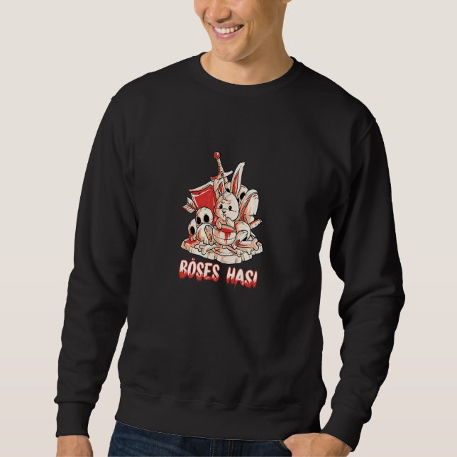 Sweatshirt Mal Horreur Bunny Avec Bouclier D'Épée Et Arbre De (Devant)