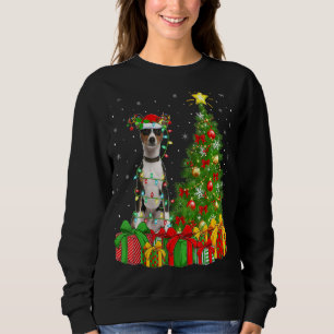 Sweatshirt Malamute Chien Éclairage Xmas Arbre Santa Hat Mala