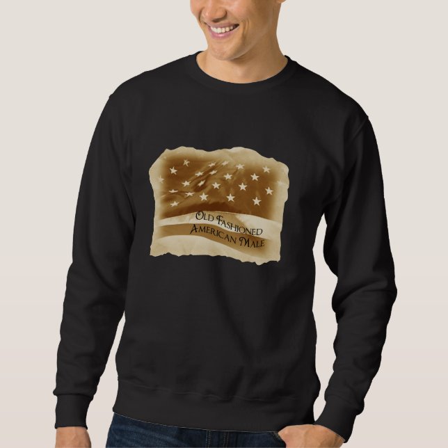 Sweatshirt Mâle américain démodé/drapeau vintage (Devant)