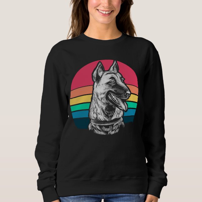 Sweatshirt Malinois belge rétro (Devant)