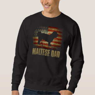 Sweatshirt Maltais Papa Vintage Américain Drapeau Patriotique