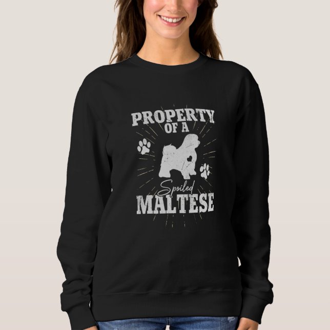Sweatshirt Maltese Dog for Mom Dad Property Dog (Devant)