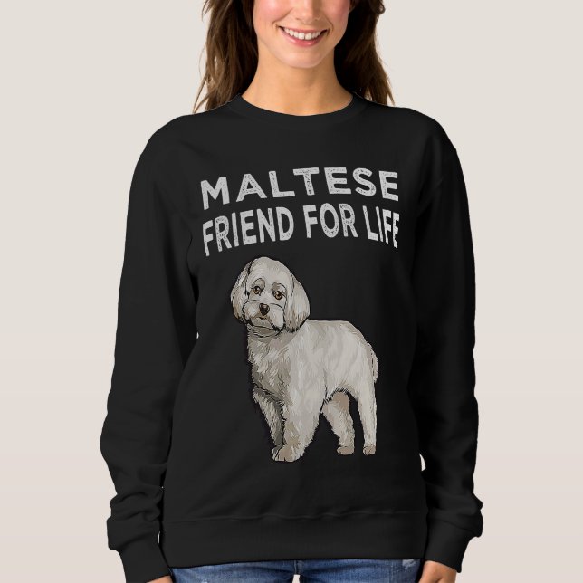 Sweatshirt Maltese Friend For Life Dog Friendship (Devant)