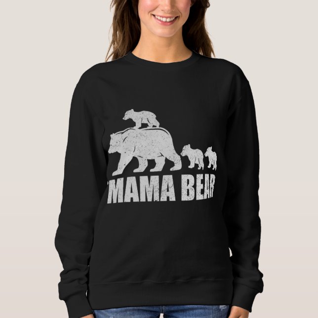 Sweatshirt Mama Bear 3 Cubes Mama Bear Maman 3 Kid (Devant)