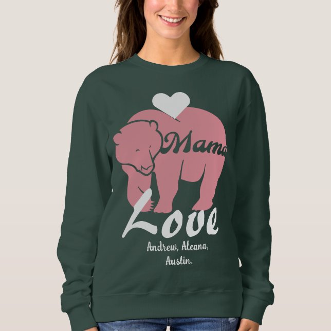 Sweatshirt Mama Bear Noms simples et chics Personnalisé Perso (Devant)