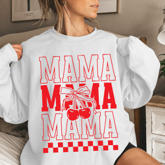 Sweatshirt Mama Cherry Coquette Fête des Mères