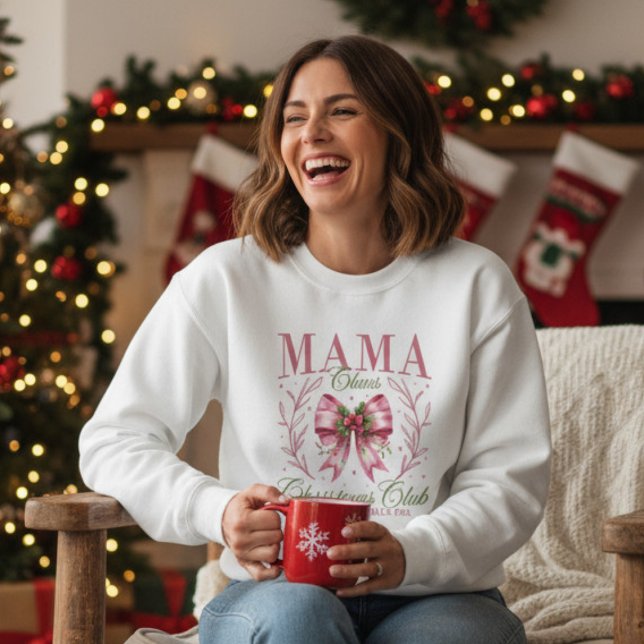 Sweatshirt Mama Claus Christmas Club Pink Coquette Bow (Créateur téléchargé)
