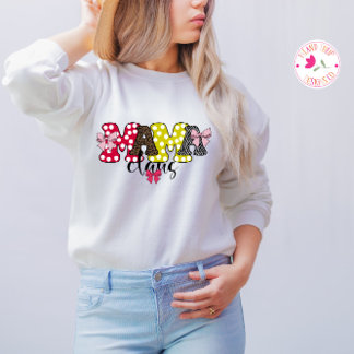 Sweatshirt Mama Claus Cute Motif Bow Noël